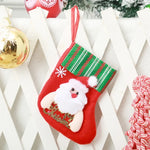 Christmas Stocking Soft Felt Santa Motif & Hanging Loop