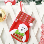 Christmas Stocking Soft Felt Santa Motif & Hanging Loop