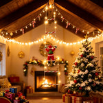 Christmas String Lights Santa Climbing Ladder 8 Modes