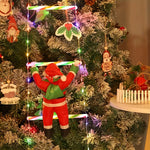 Christmas String Lights Santa Climbing Ladder 8 Modes