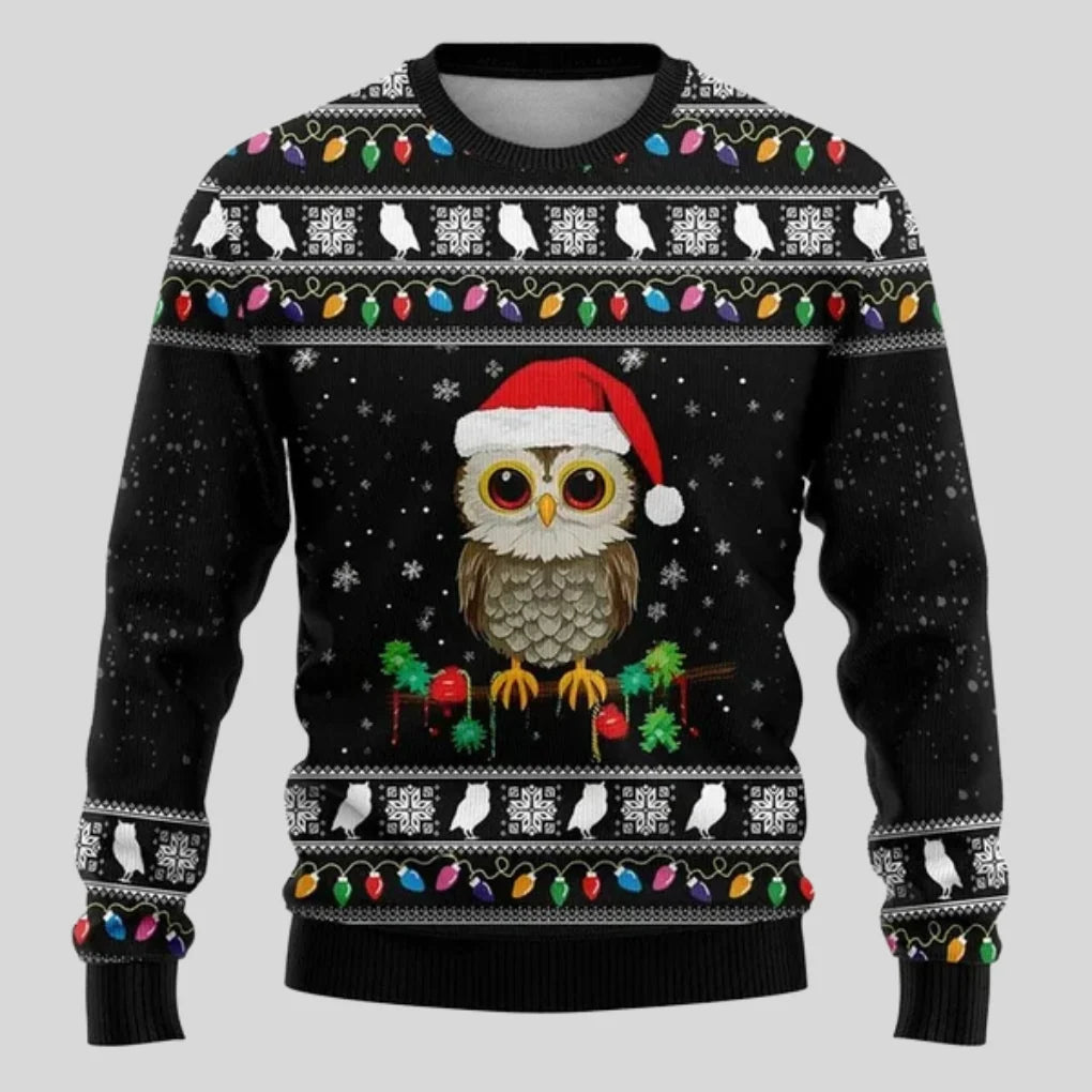 Christmas Sweater Polar Bear Graphic Knit Crew Neck Long Sleeve