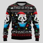 Christmas Sweater Polar Bear Graphic Knit Crew Neck Long Sleeve