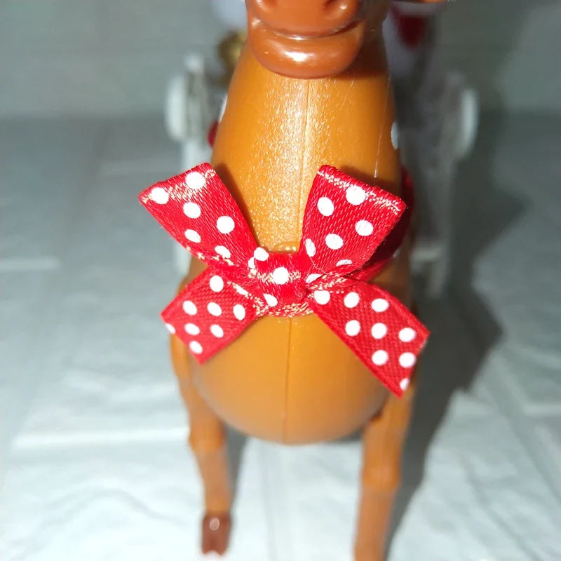 Christmas Tabletop Decoration Handcrafted Red Sleigh & Reindeer