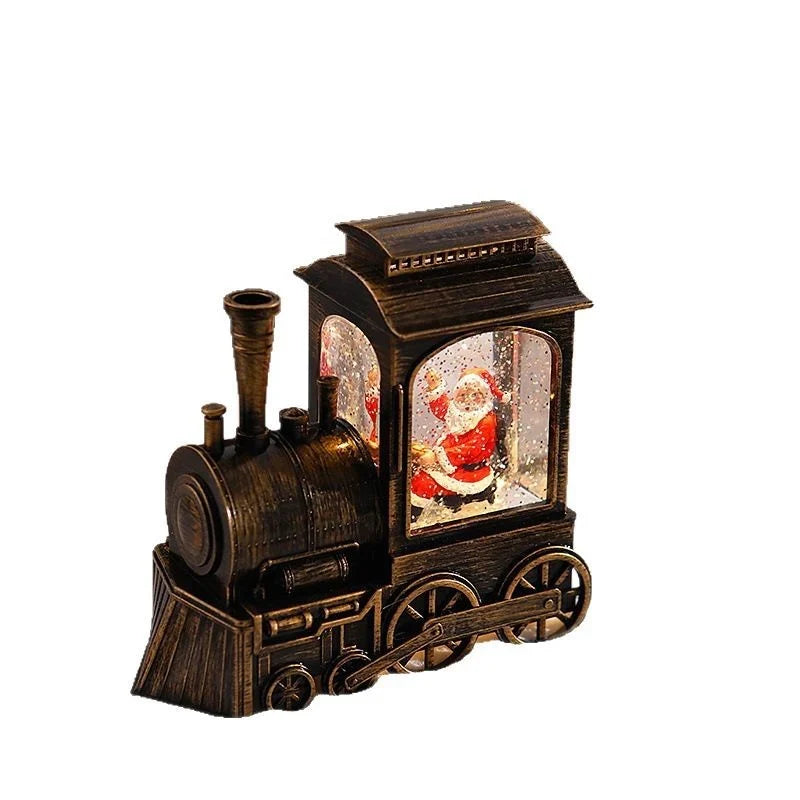 Christmas Train Lantern Moving Santa Warm Ambient Light