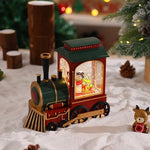 Christmas Train Lantern Tabletop Moving Santa Warm Light