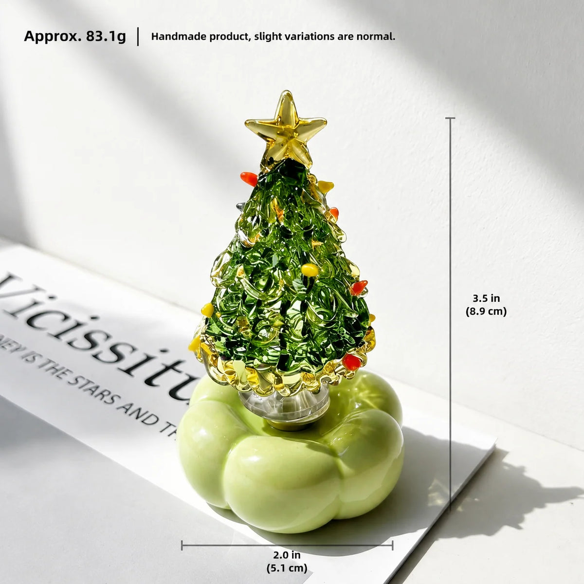 Christmas Tree Decoration Rotating Porcelain Glazed