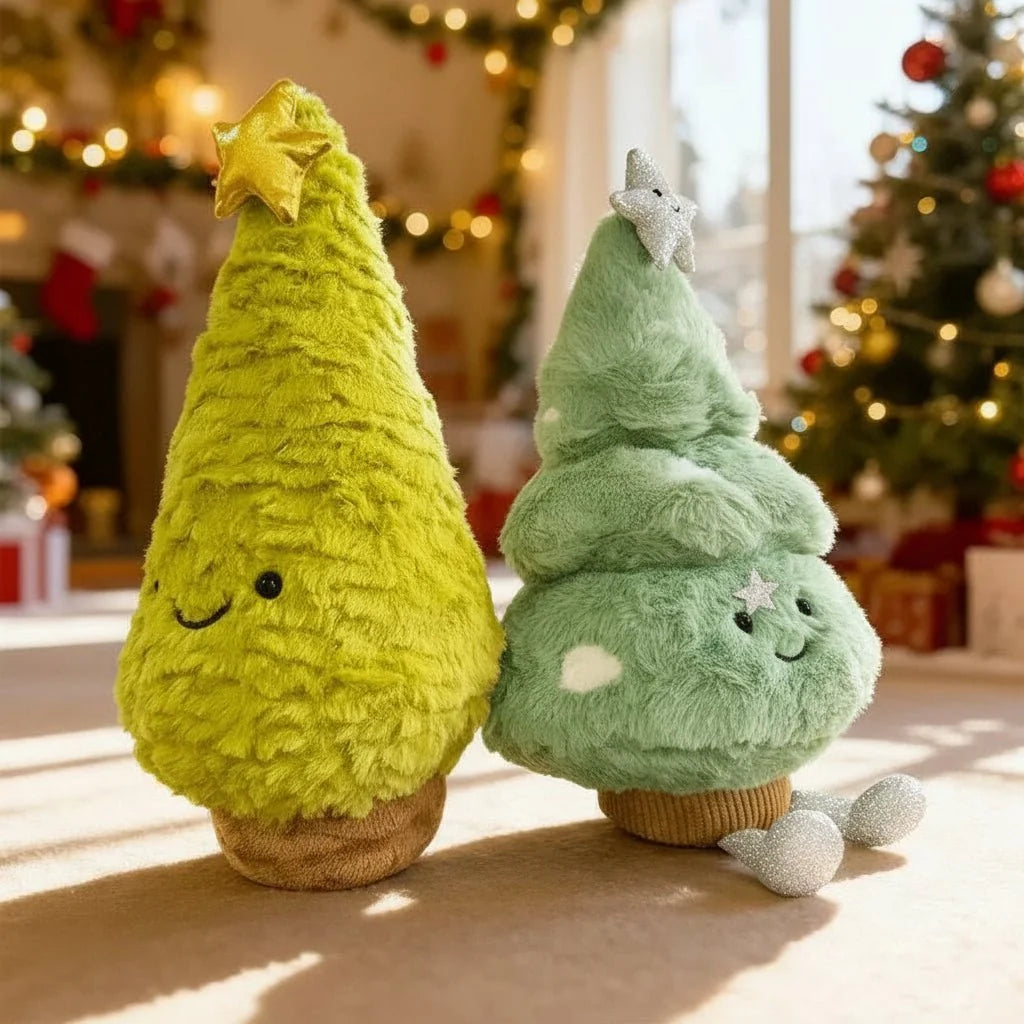 Christmas Tree Figurine Plush Seasonal Decor