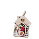 Christmas Tree Ornament Handcrafted Wood Santa Easy To Hang