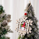 Christmas Tree Ornament Handcrafted Wood Santa Easy To Hang