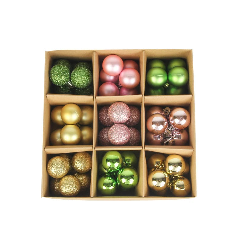 Christmas Tree Ornament Set Shatterproof 54-Piece Assortment