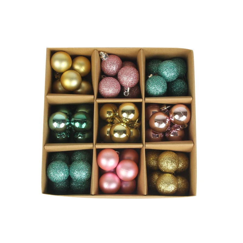 Christmas Tree Ornament Set Shatterproof 54-Piece Assortment
