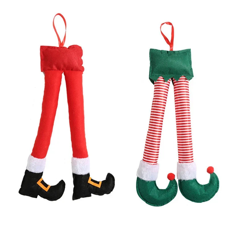 Christmas Tree Ornament Striped Elf Shoe Durable Fabric