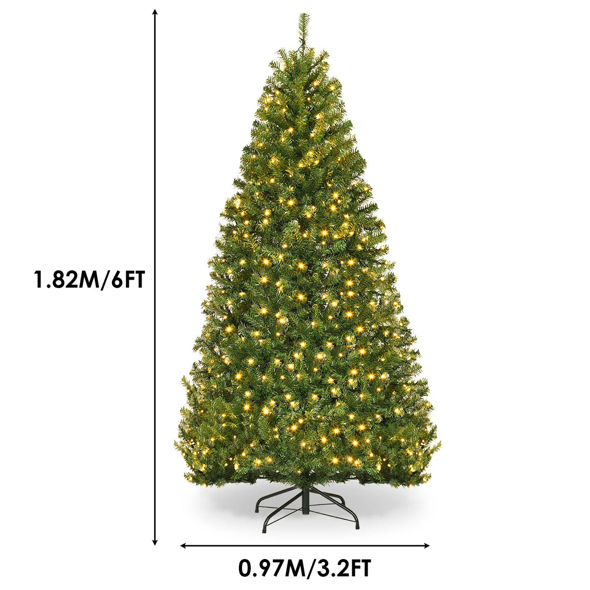 Christmas Tree Pre-Lit 350 LEDs 11 Modes 6 Ft