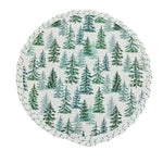 Christmas Tree Skirt Braided Cotton Quilted Hides Cords