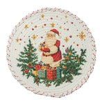 Christmas Tree Skirt Braided Cotton Quilted Hides Cords