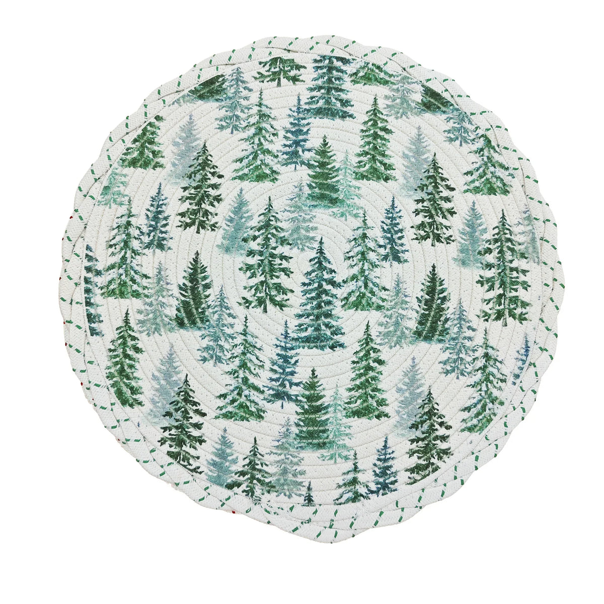 Christmas Tree Skirt Quilted Braided Cotton Hides Stand