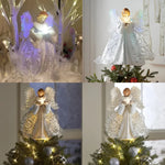 Christmas Tree Topper Animated Fiber-Optic Wings & Illuminated Star