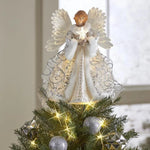 Christmas Tree Topper Animated Fiber-Optic Wings & Illuminated Star