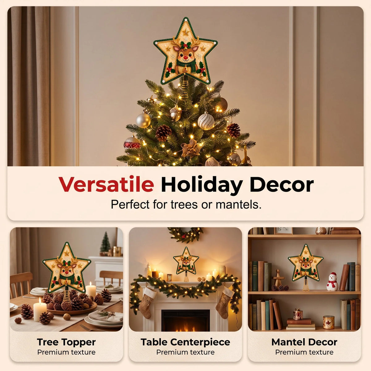 Christmas Tree Topper DIY Kit Pearl & Crystal Accents