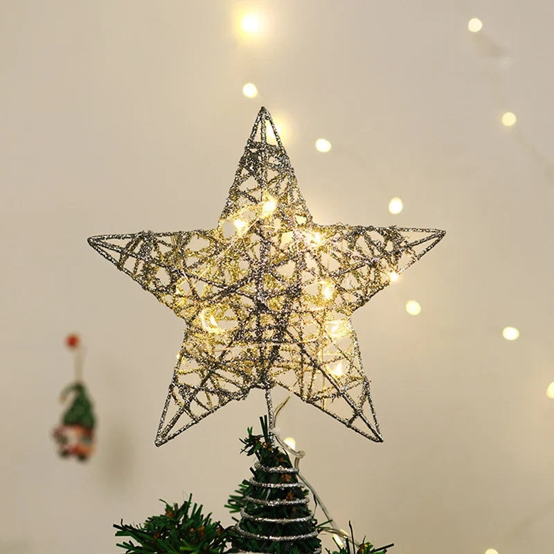 Christmas Tree Topper Sparkling Design Durable Spiral Base
