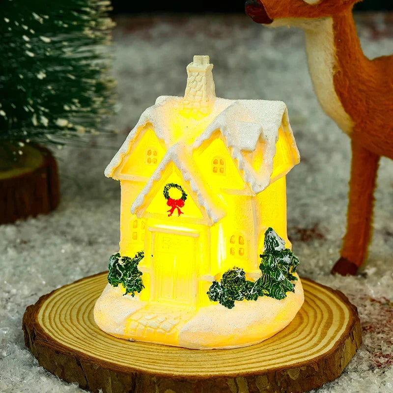 Christmas Village Ceramic Glitter Integrated LED
