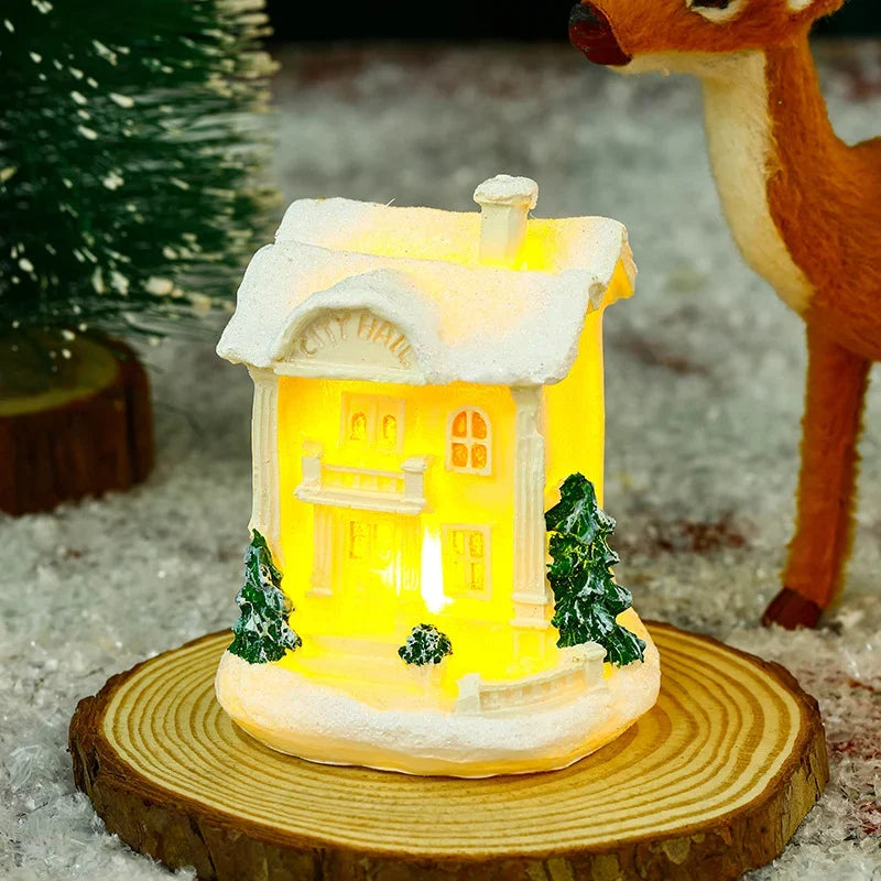 Christmas Village Ceramic Glitter Integrated LED