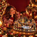 Christmas Village Decoration Animated Train Lighted Musical Scene