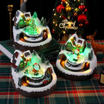 Christmas Village Figurine Integrated LED Snow-Covered Roofs