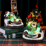 Christmas Village Figurine Integrated LED Snow-Covered Roofs