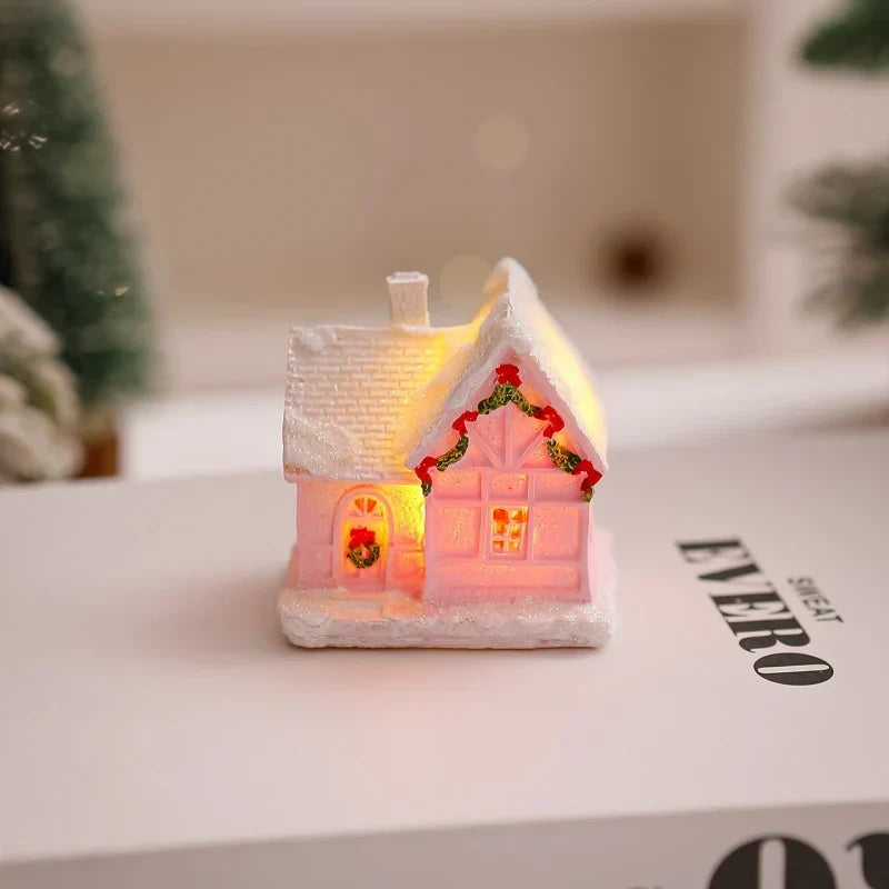 Christmas Village House Integrated LED Frosted Ceramic Plastic