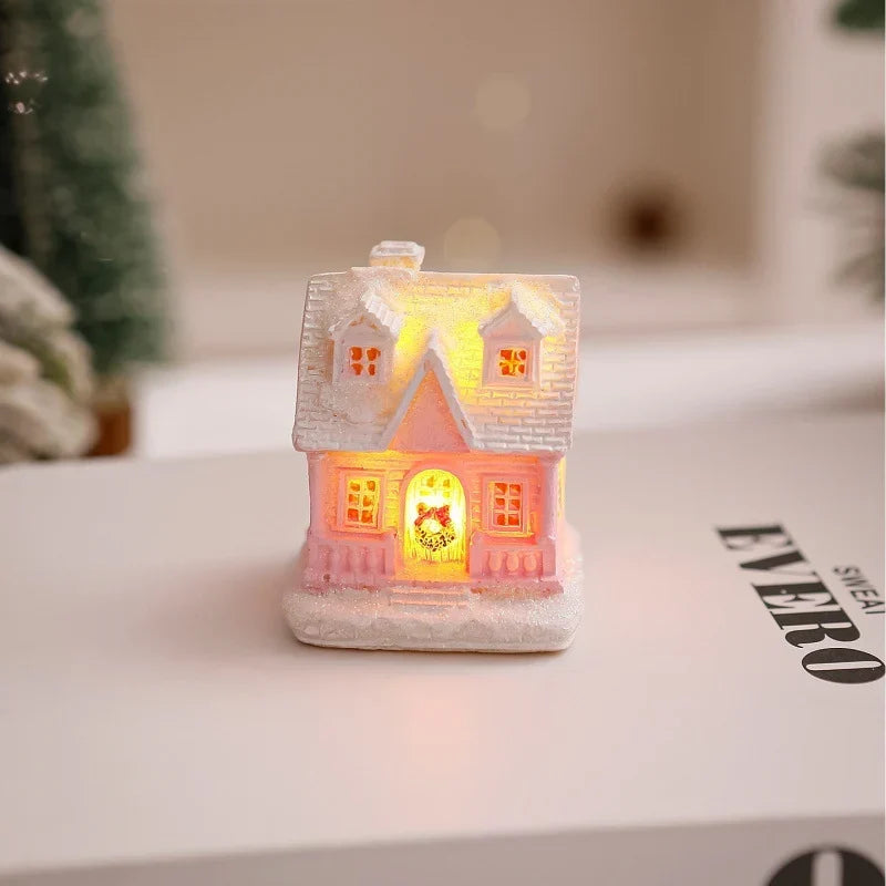 Christmas Village House Integrated LED Frosted Ceramic Plastic