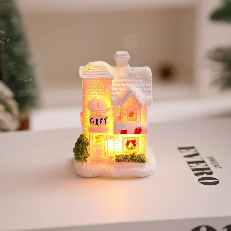 Christmas Village House Integrated LED Frosted Ceramic Plastic