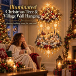 Christmas Wall Decor Tree & Village Warm Lights