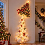 Christmas Wall Decoration Cascading Warm Golden Lights