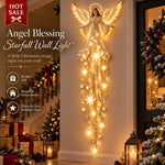 Christmas Wall Light Angel With Cascading Stars Warm White