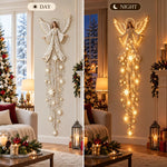 Christmas Wall Light Angel With Warm White Glow & Cascading Stars