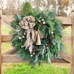 Christmas Wreath Artificial Greenery Pinecones Weather-Resistant Indoor Outdoor