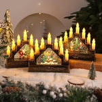 Christmas Wreath Energy-Saving LED Lights & Glitter Figurines