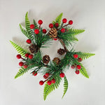 Christmas Wreath Pine Cones & Red Berries Weather-Resistant