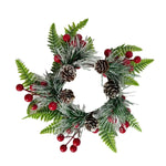 Christmas Wreath Pine Cones & Red Berries Weather-Resistant