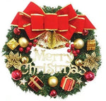 Christmas Wreath Red Bow Gold Accents Ready To Hang