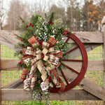 Christmas Wreath Rustic Faux Evergreens & Florals 24 Inch