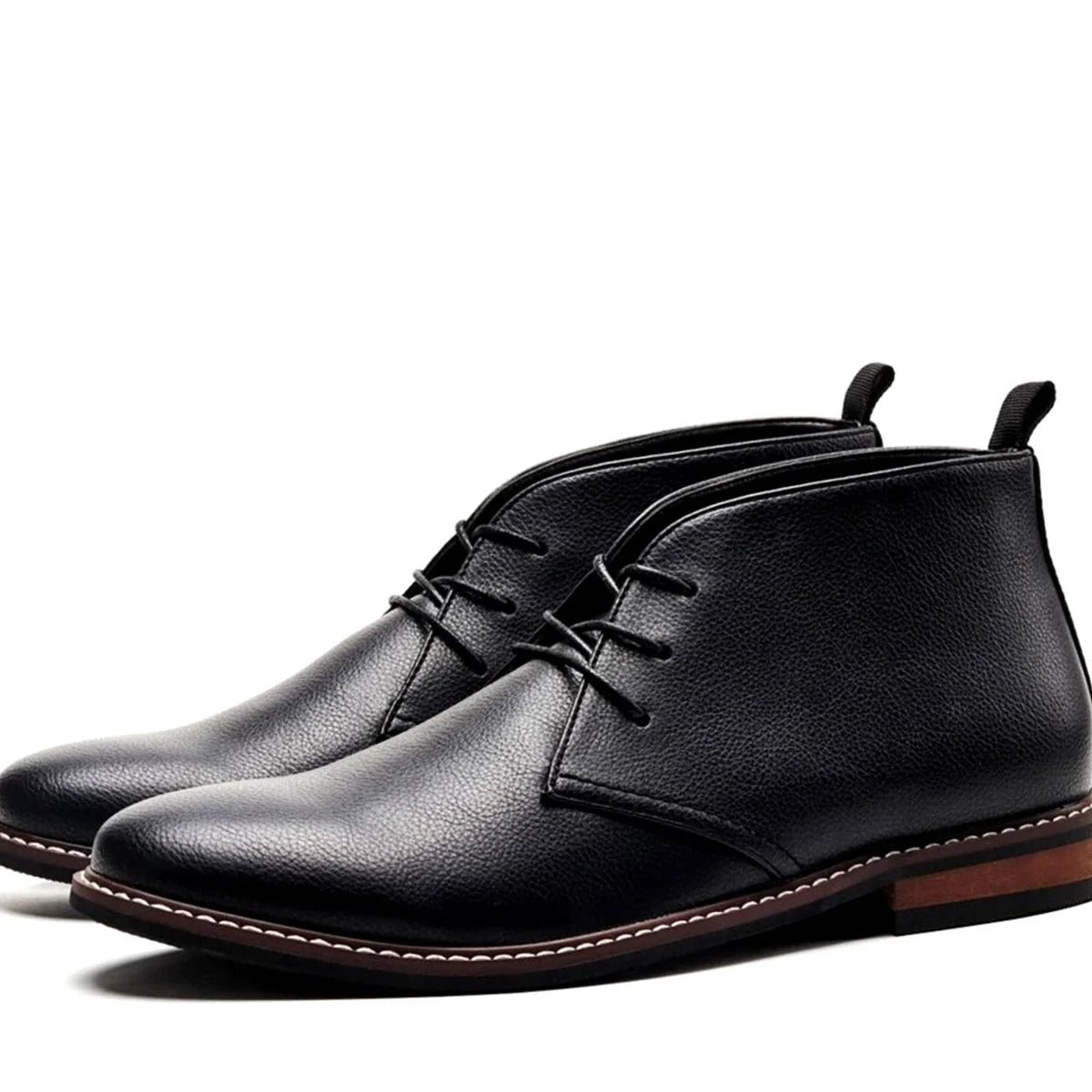 Chukka Boots Pebbled Leather Cushioned Insole Rubber Sole