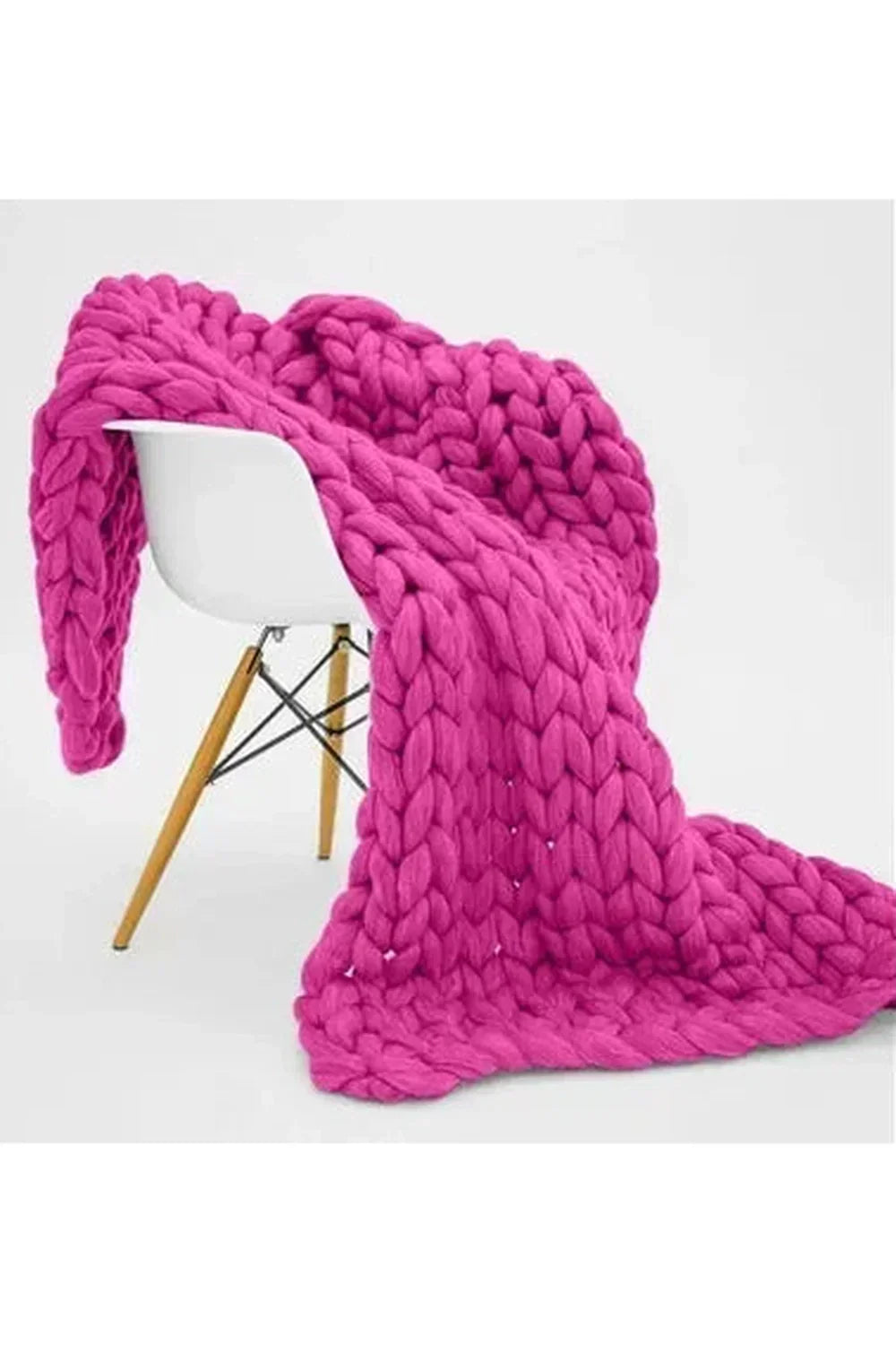 Chunky Knit Blanket Soft Polyester Dense Braided