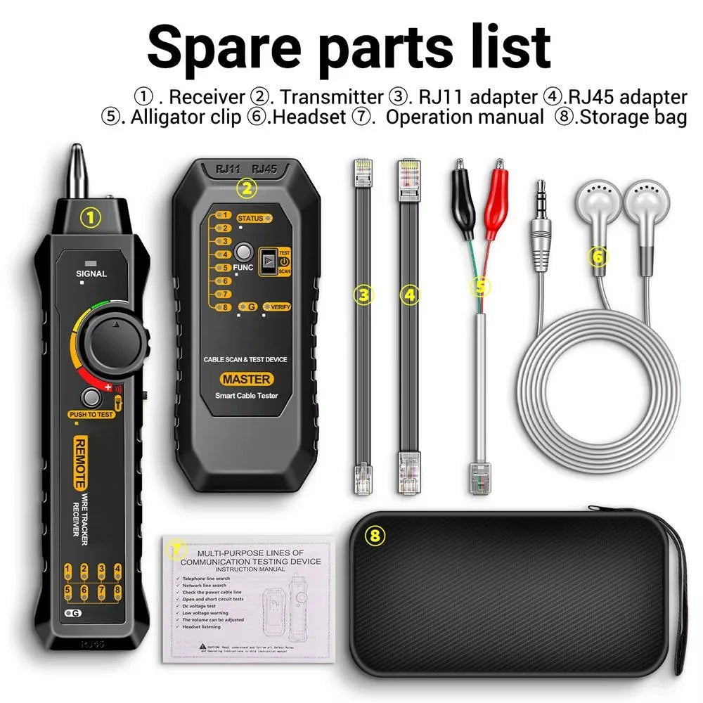 Circuit Breaker Finder & Cable Tester Dual-Signal Polarity LED Flashlight