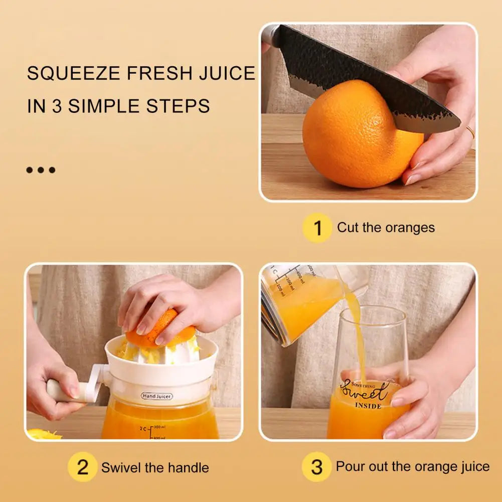 Citrus Juicer Ergonomic Hand Crank Dishwasher-Safe Compact Design