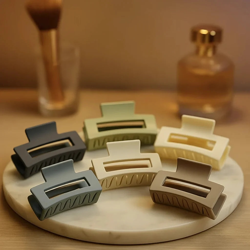 Claw Hair Clips Soft-Touch Matte Set of 3