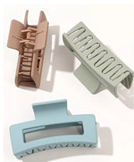 Claw Hair Clips Soft-Touch Matte Set of 3