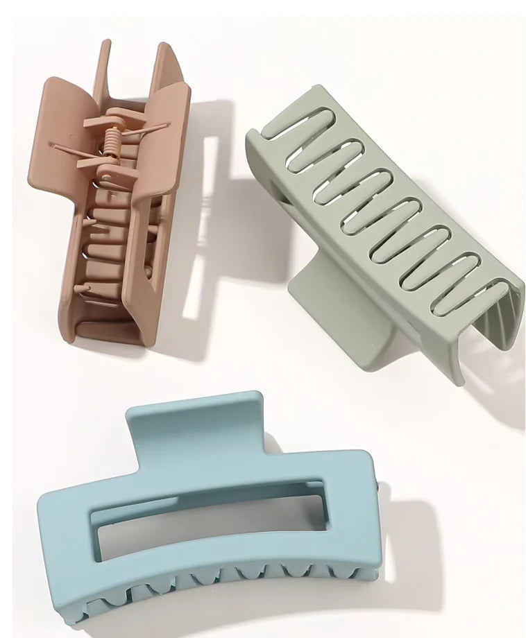Claw Hair Clips Soft-Touch Matte Set of 3