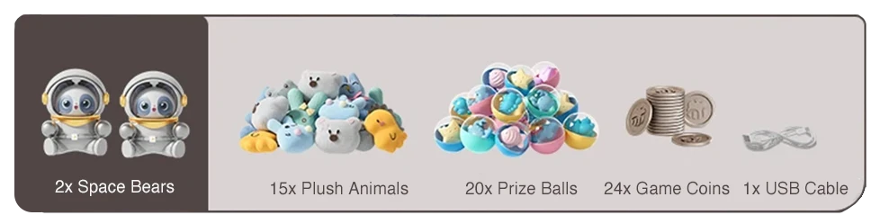 Claw Machine Arcade-Style Controls 35+ Prizes Included